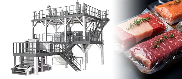 Machine de moulage par coextrusion-soufflage (films PE/PP à 5-11 couches)
